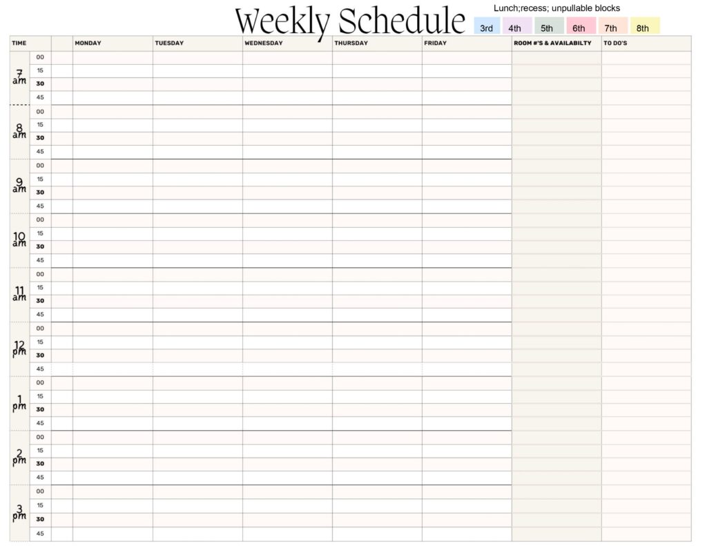 speech therapy visual schedule template